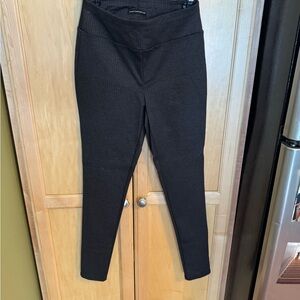 Counterparts Chic Black Checkered Design Work Ankle Pants